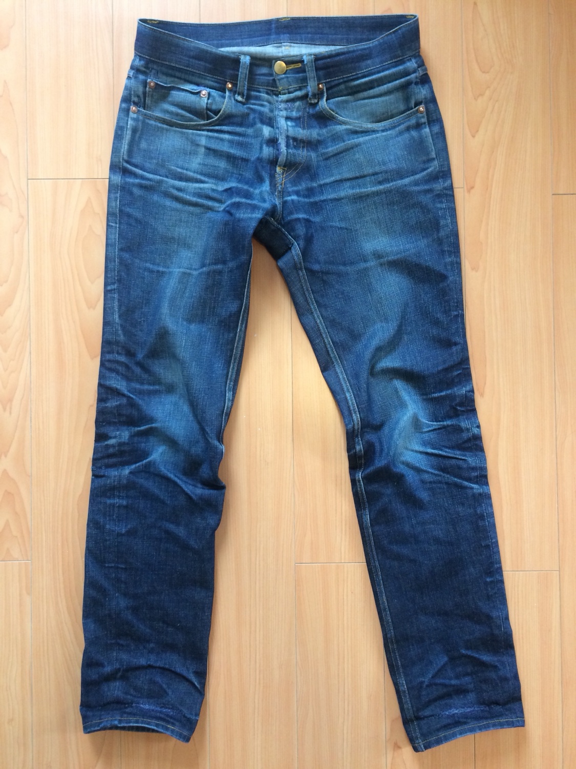 Faded jeans, full front